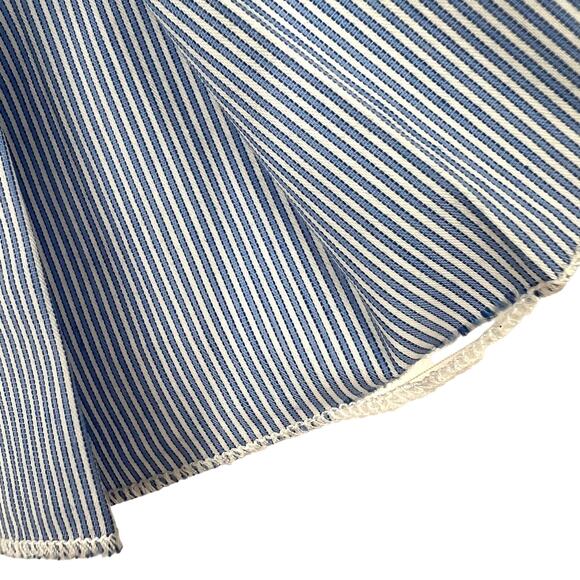 Ivanka Trump Womens Medium Blue White 3/4 Sleeve Pleated Sleeve Blouse Shirt Top - Picture 4 of 9